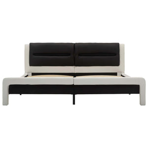 Struttura del letto Bianco e Nero 120 x 200 cm Pelle Sintetica 286729