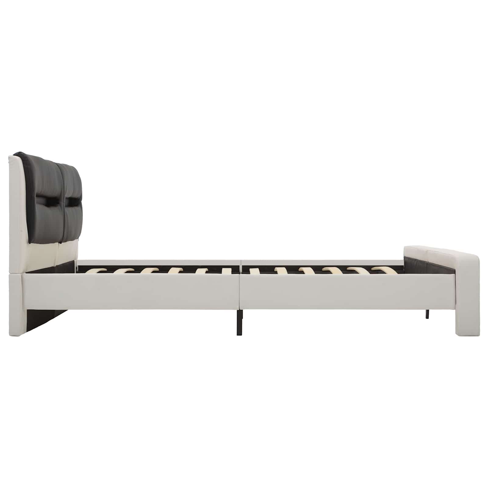 Struttura del letto Bianco e Nero 120 x 200 cm Pelle Sintetica 286729