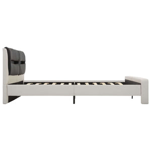 Struttura del letto Bianco e Nero 120 x 200 cm Pelle Sintetica 286729