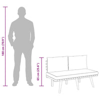 Panca da Giardino con Cuscini 115 cm in Legno Massello Acacia 46672