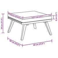 Sgabello da Giardino con Cuscino 60x60x29 cm in Massello Acacia 46674