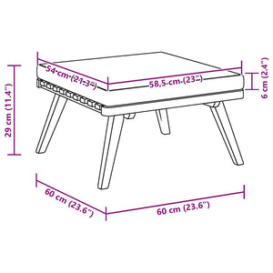 Sgabello da Giardino con Cuscino 60x60x29 cm in Massello Acacia 46674