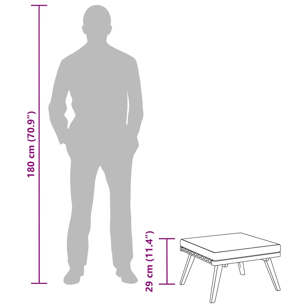 Sgabello da Giardino con Cuscino 60x60x29 cm in Massello Acacia 46674
