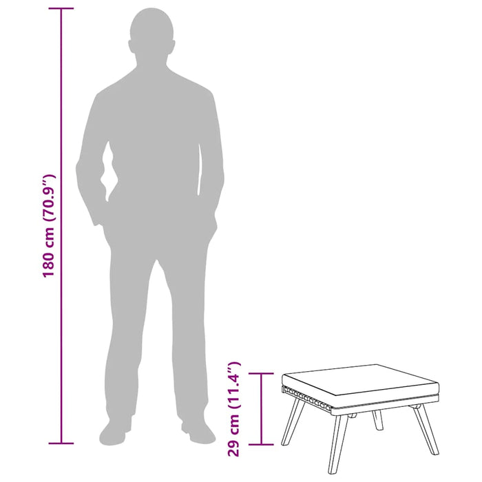 Sgabello da Giardino con Cuscino 60x60x29 cm in Massello Acacia 46674
