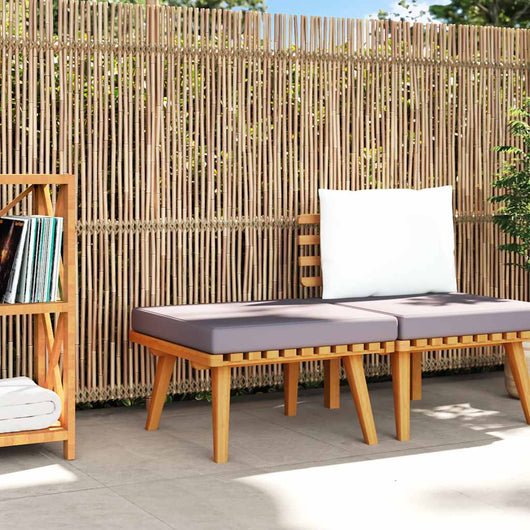 Sgabello da Giardino con Cuscino 60x60x29 cm in Massello Acacia 46674