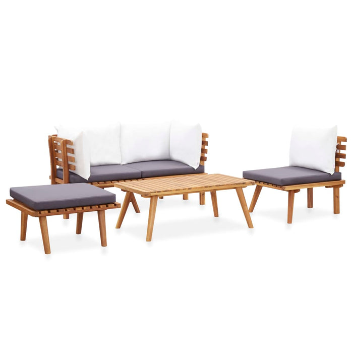 Set Divani da Giardino 5 pz in Legno Massello di Acacia 46678
