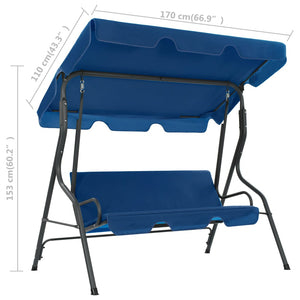 Panchina a Dondolo da Giardino Blu Scuro 170x110x153 cm Tessuto 48557