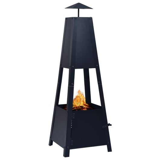 Caminetto 35 x 35 x 99 cm acciaio nero 02_0005940