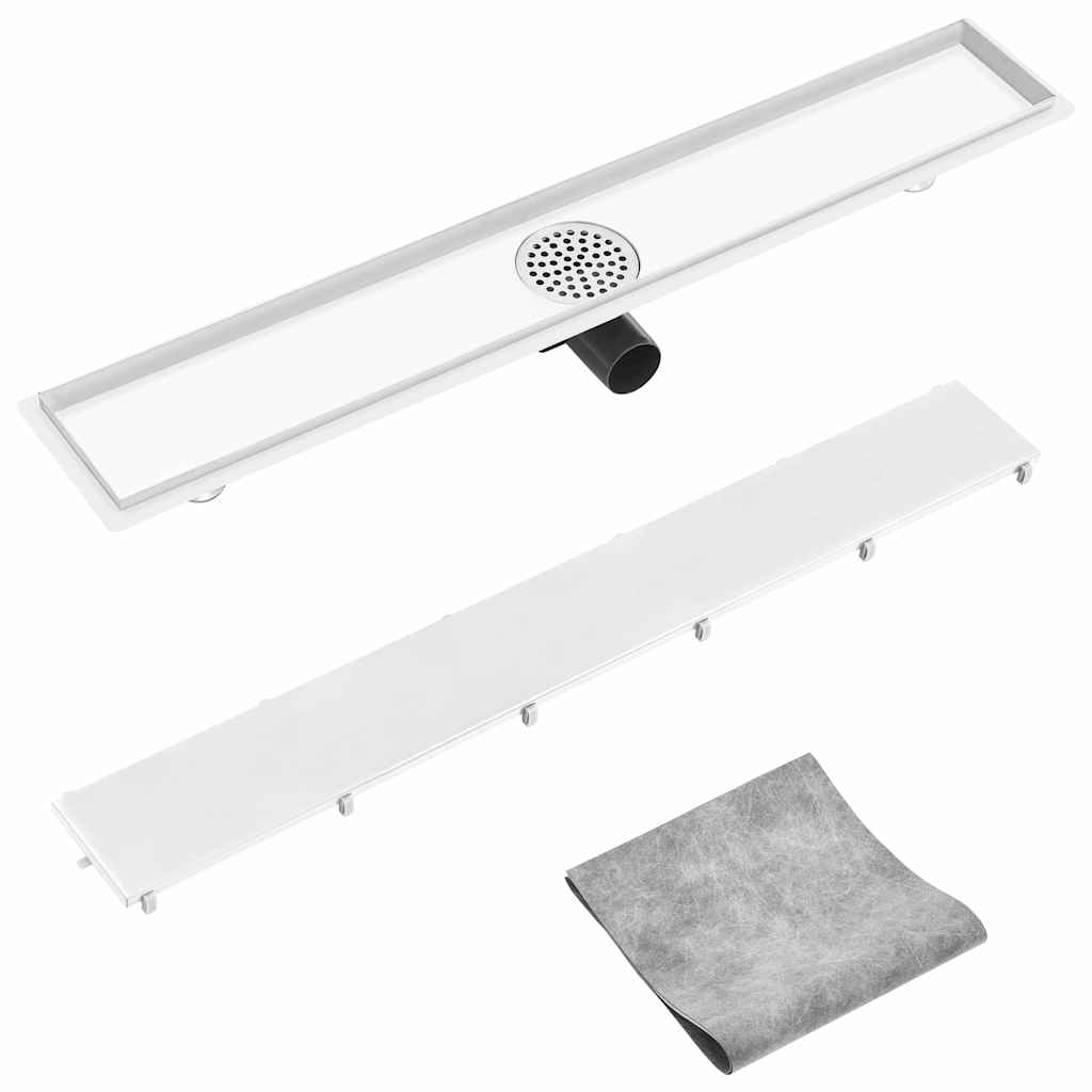 Scarico Doccia 2-in-1 con Copertura 83x14 cm in Acciaio Inox 146009