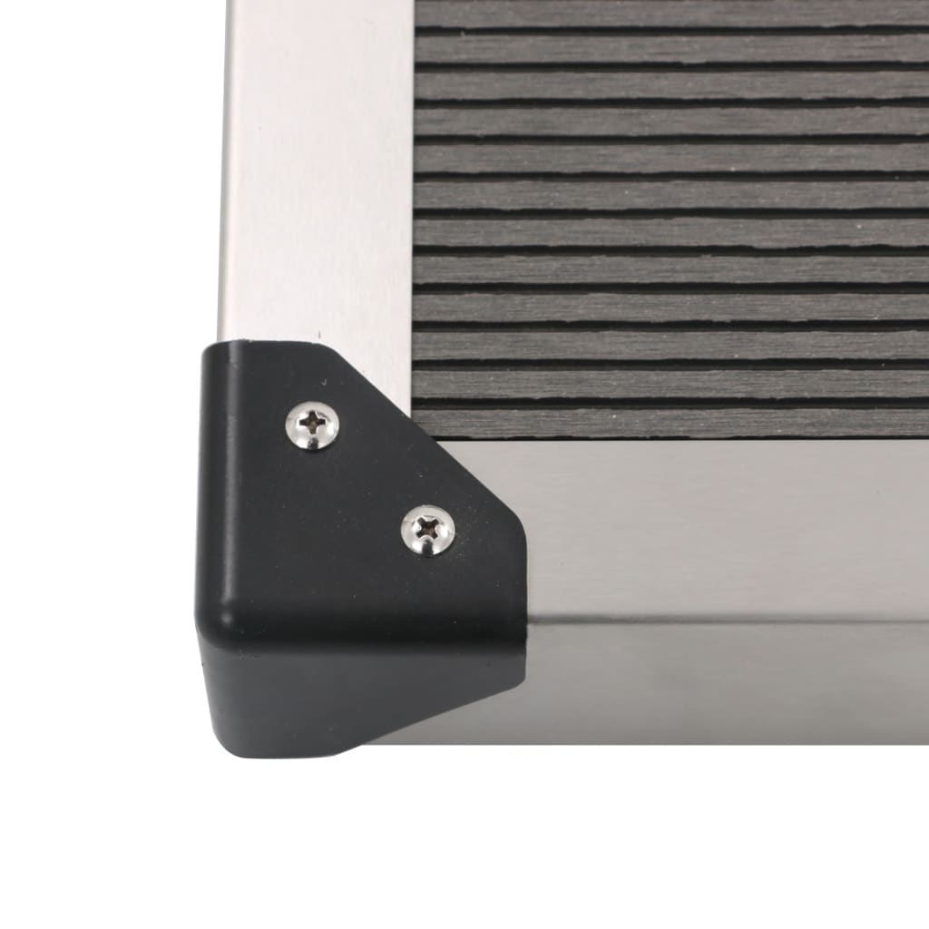 Piatto Doccia da Esterni in Acciaio Inox WPC 110x62 cm Grigio 48205