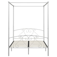 Letto a Baldacchino Bianco in Metallo 160x200 cm  cod mxl 64122