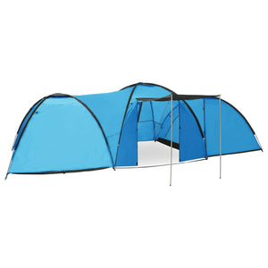 Tenda Igloo da Campeggio 650x240x190 cm per 8 Persone Blu cod mxl 67799