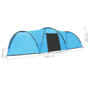 Tenda Igloo da Campeggio 650x240x190 cm per 8 Persone Blu 92230