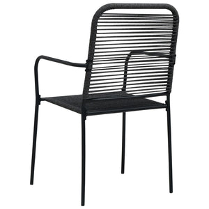 Set da Pranzo da Esterni 7 pz in Corda di Cotone e Acciaio Nero 48570