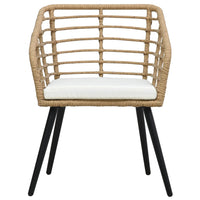 Sedie da Giardino 2 pz con Cuscini in Polyrattan Rovere