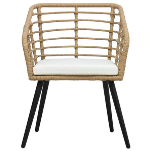 Sedie da Giardino 2 pz con Cuscini in Polyrattan Rovere