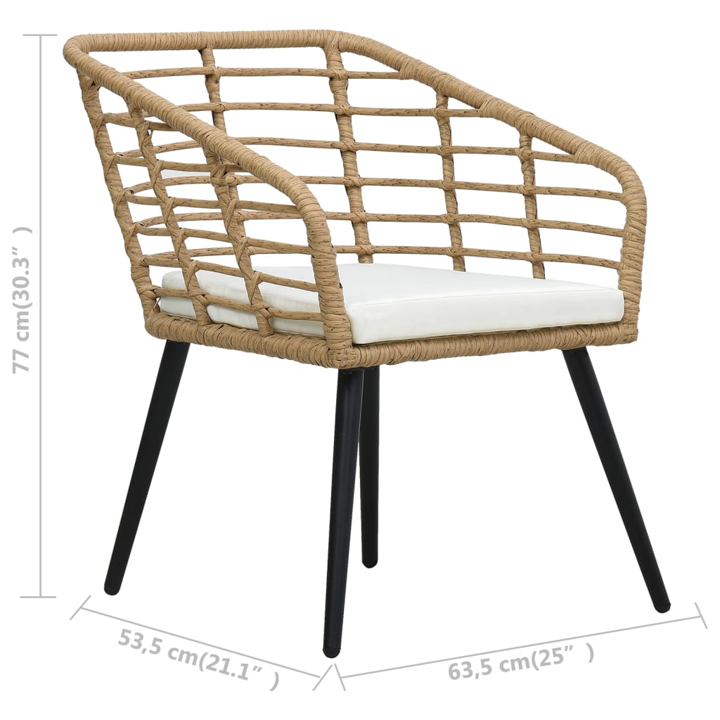Sedie da Giardino 2 pz con Cuscini in Polyrattan Rovere 48576
