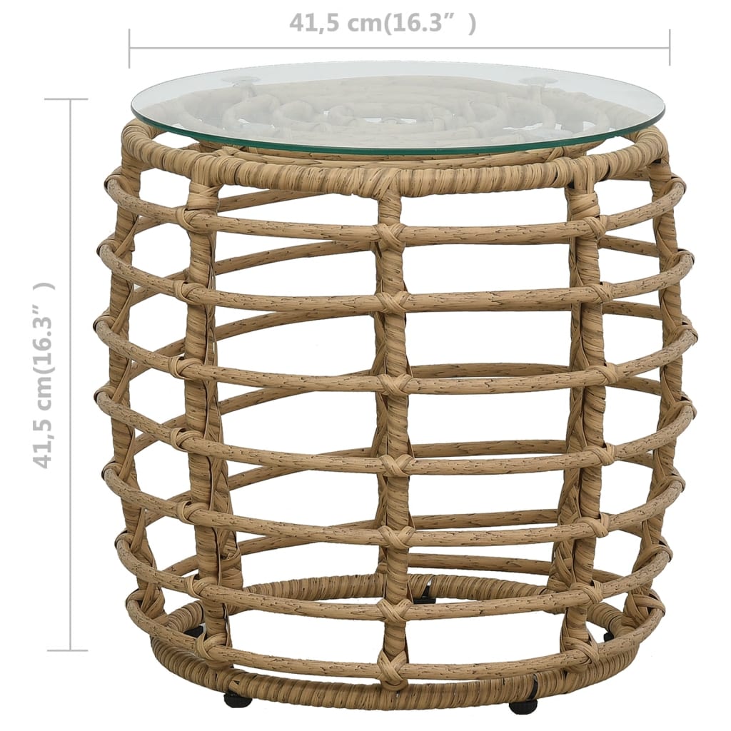 Set da Bistrot 3 pz in Polyrattan Rovere cod mxl 34946