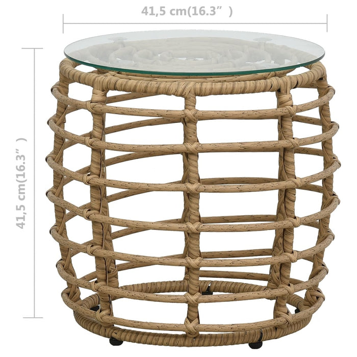 Set da Bistrot 3 pz in Polyrattan Rovere cod mxl 34946