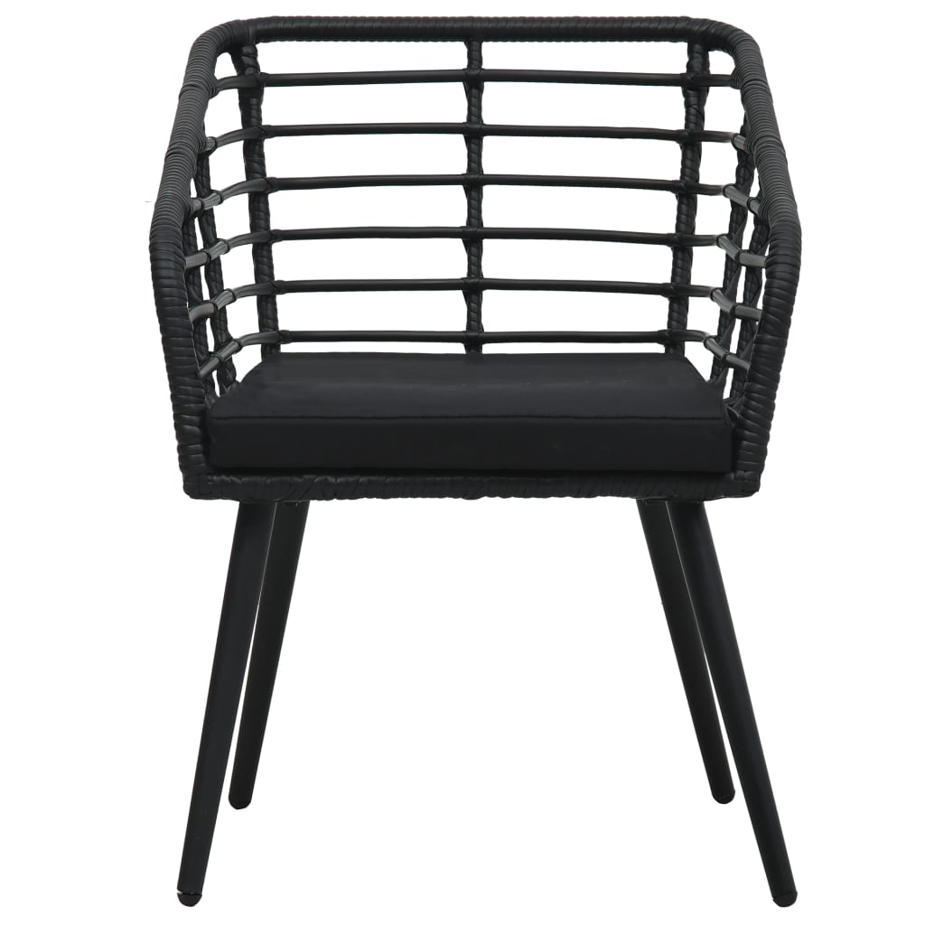 Set da Bistrot 3 pz in Polyrattan Nero 48579