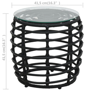 Set da Bistrot 3 pz in Polyrattan Nero 48579