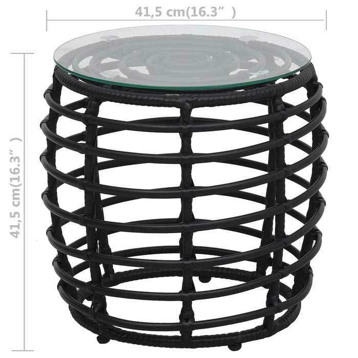 Set da Bistrot 3 pz in Polyrattan Nero 48579