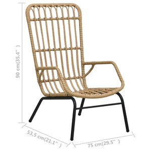 Sedia da Giardino in Polyrattan Marrone Chiaro 48580