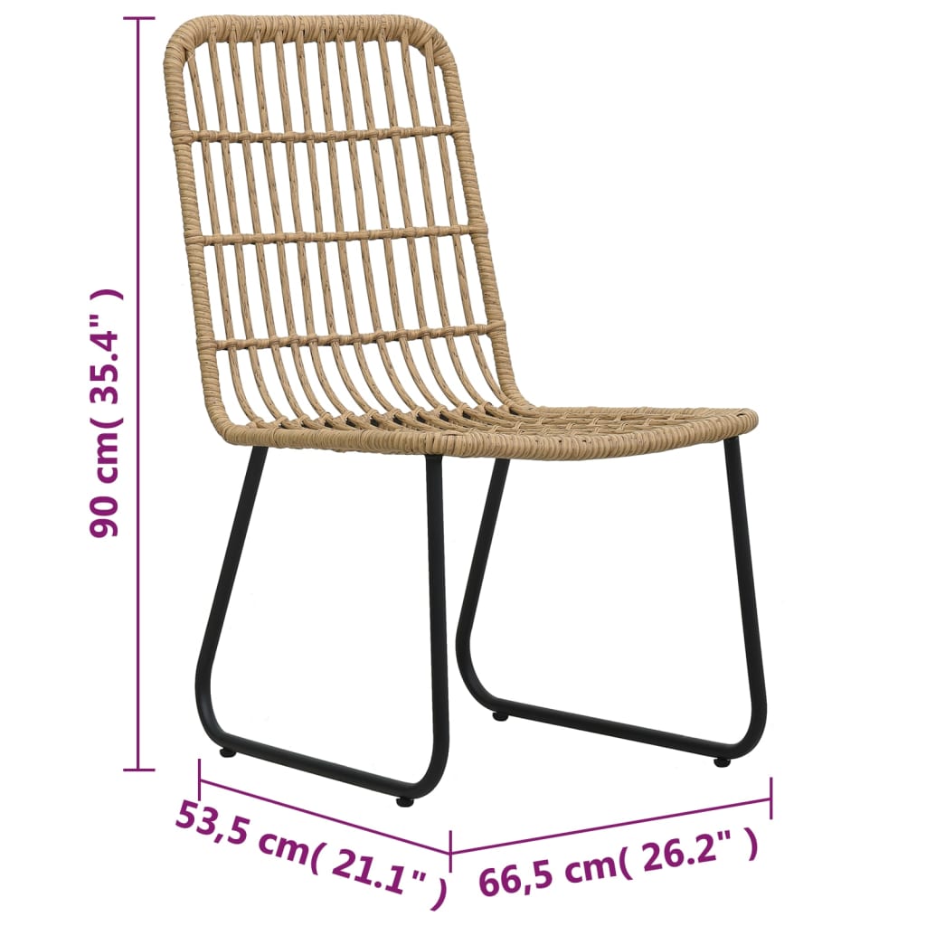 Sedie da Giardino 2 pz in Polyrattan Rovere 48582