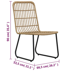 Sedie da Giardino 2 pz in Polyrattan Rovere 48582