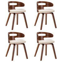 Sedie da Pranzo 4 pz Crema in Legno Piegato e Similpelle cod mxl 42187