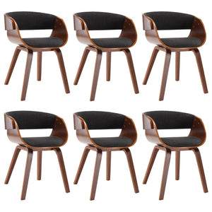 Sedie da Pranzo 6 pz Legno Curvato e Tessuto Grigio 278861