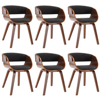 Sedie da Pranzo 6 pz Grigie in Legno Piegato e Tessuto cod mxl 23418