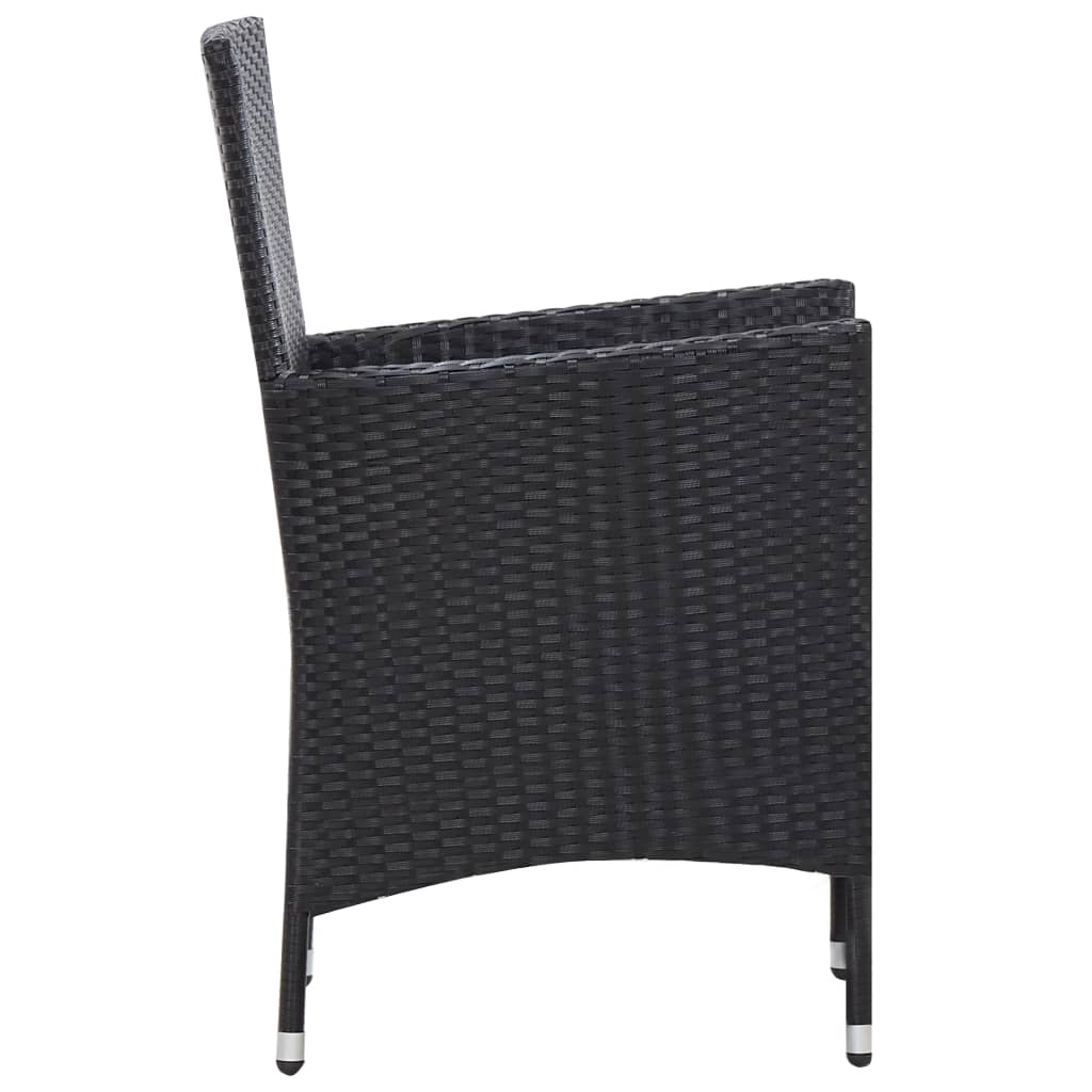 Set Mobili da Pranzo per Giardino 7 pz in Polyrattan Nero  cod mxl 35158