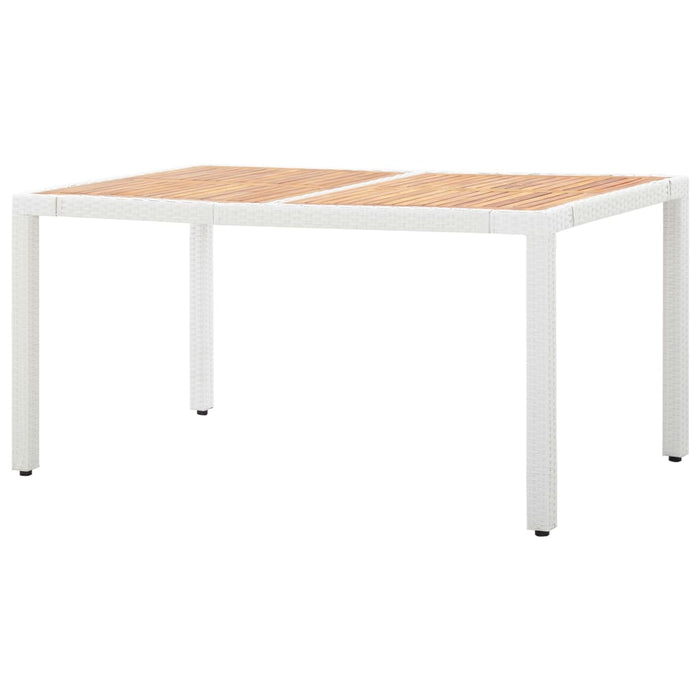 Set da Pranzo da Giardino 7 pz in Polyrattan Bianco 45981