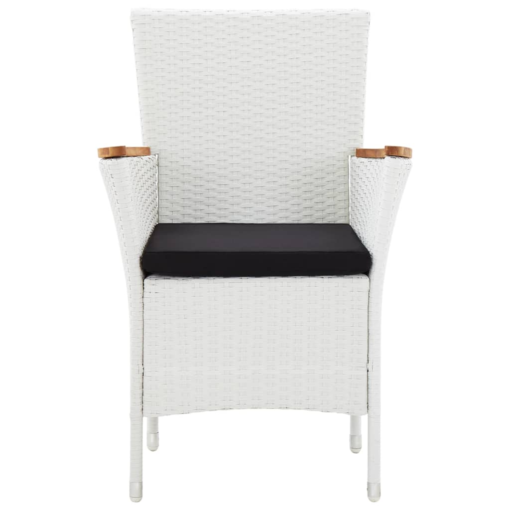 Set da Pranzo da Giardino 7 pz in Polyrattan Bianco 45981