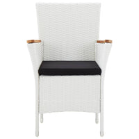 Set da Pranzo da Giardino 7 pz in Polyrattan Bianco 45981