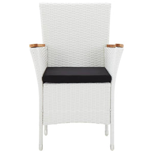 Set da Pranzo da Giardino 7 pz in Polyrattan Bianco 45981