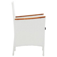 Set da Pranzo da Giardino 7 pz in Polyrattan Bianco 45981