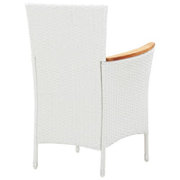 Set da Pranzo da Giardino 7 pz in Polyrattan Bianco 45981