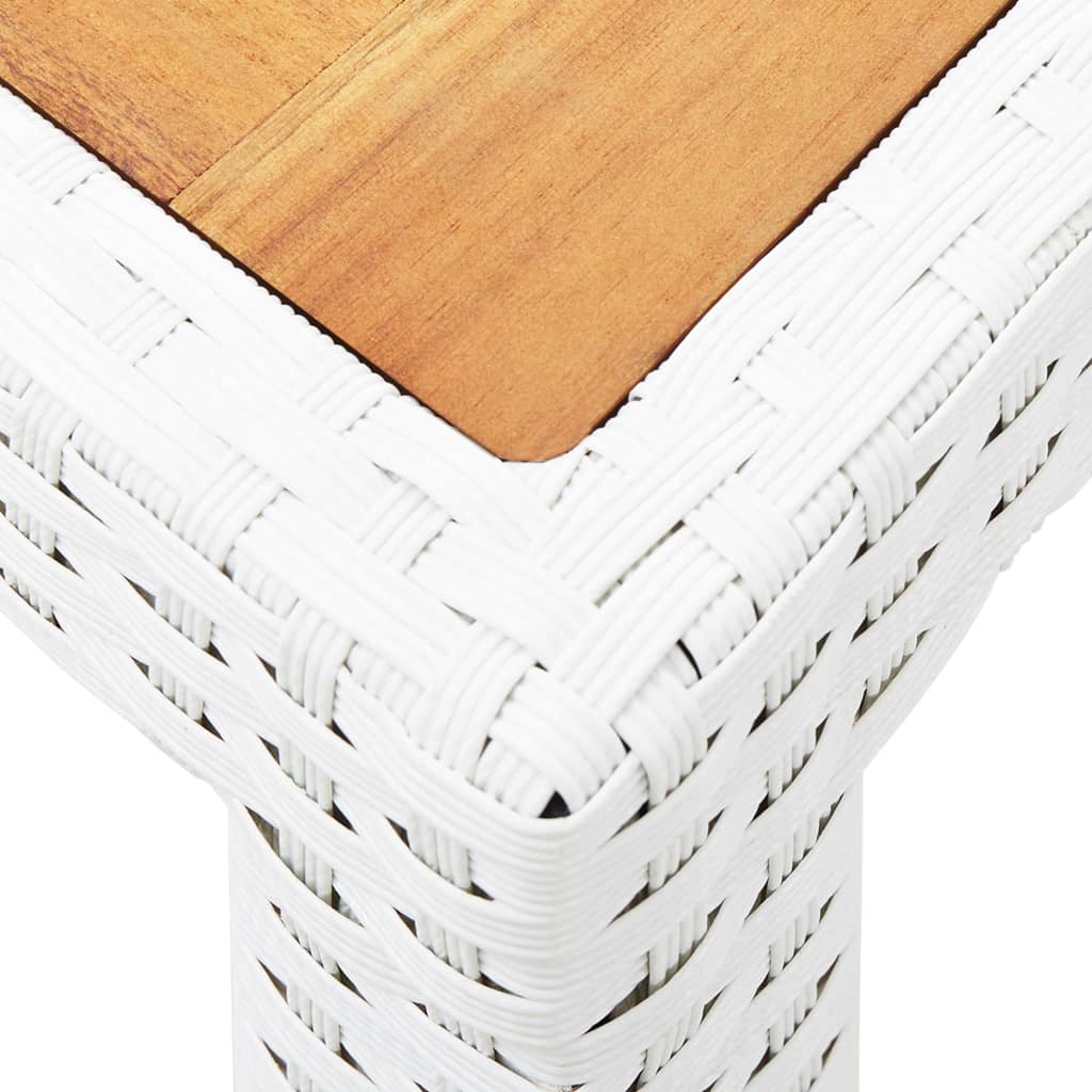 Set da Pranzo da Giardino 7 pz in Polyrattan Bianco 45981