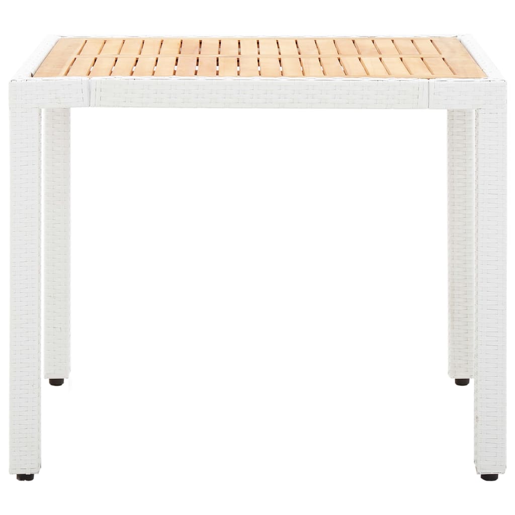 Set da Pranzo da Giardino 5 pz in Polyrattan Bianco 45982