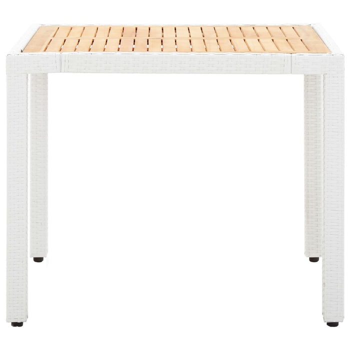 Set da Pranzo da Giardino 5 pz in Polyrattan Bianco 45982