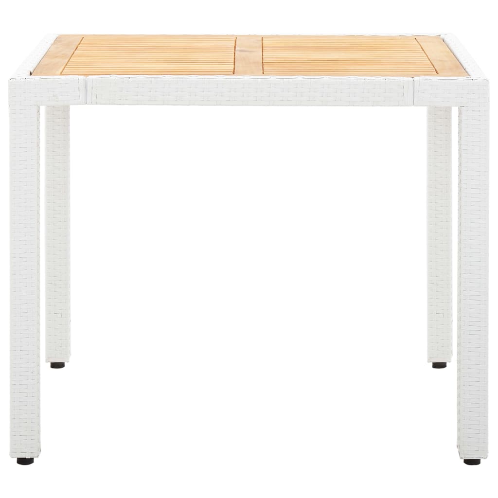 Set da Pranzo da Giardino 5 pz in Polyrattan Bianco 45982