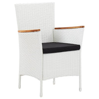 Set da Pranzo da Giardino 5 pz in Polyrattan Bianco 45982