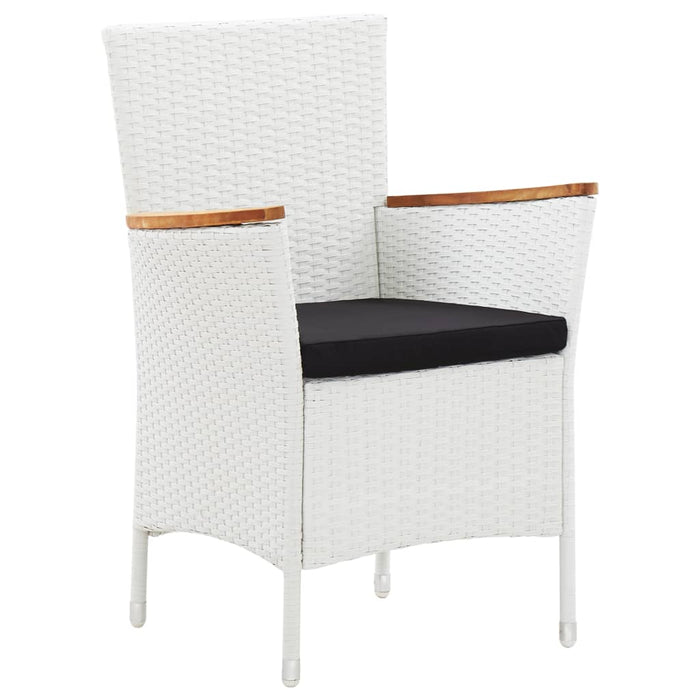 Set da Pranzo da Giardino 5 pz in Polyrattan Bianco 45982