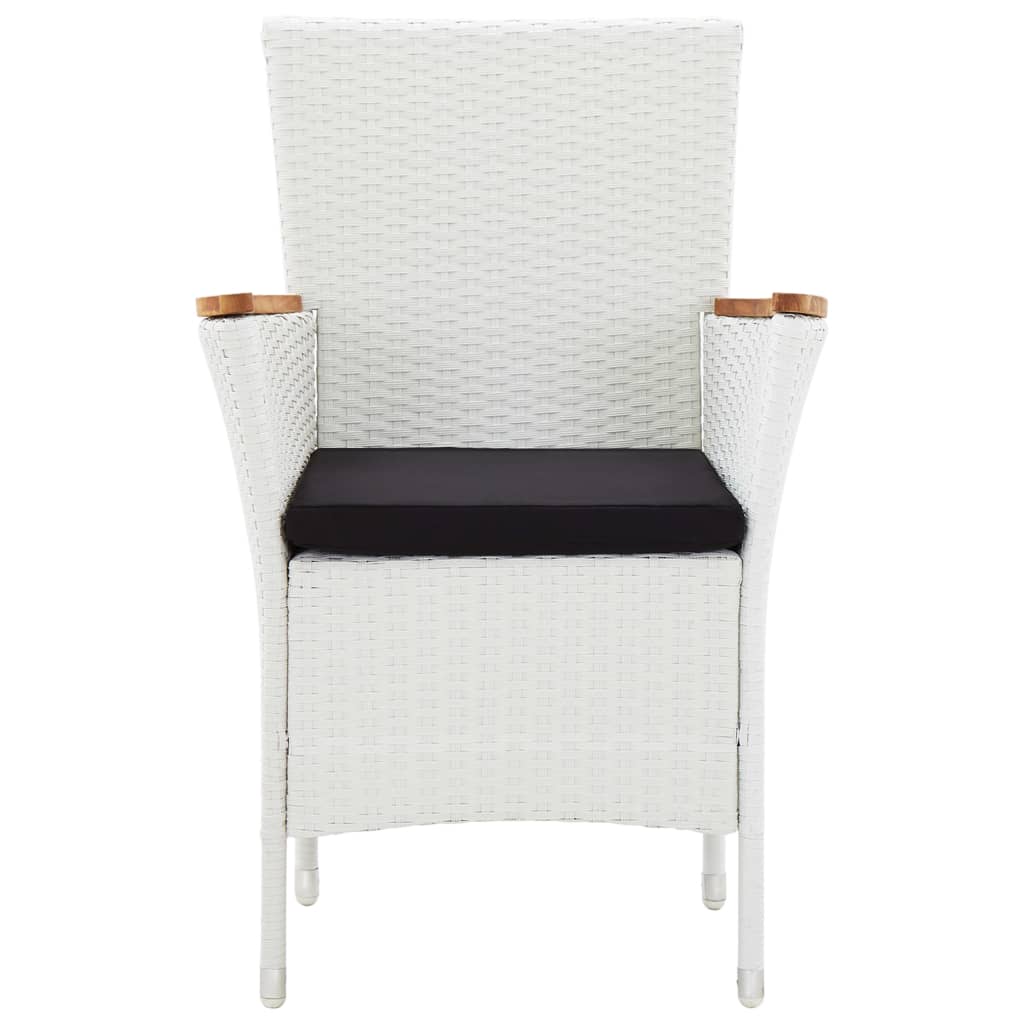 Set da Pranzo da Giardino 5 pz in Polyrattan Bianco 45982