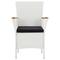 Set da Pranzo da Giardino 5 pz in Polyrattan Bianco 45982