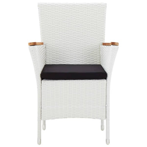 Set da Pranzo da Giardino 5 pz in Polyrattan Bianco 45982