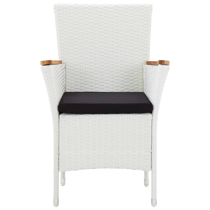 Set da Pranzo da Giardino 5 pz in Polyrattan Bianco 45982