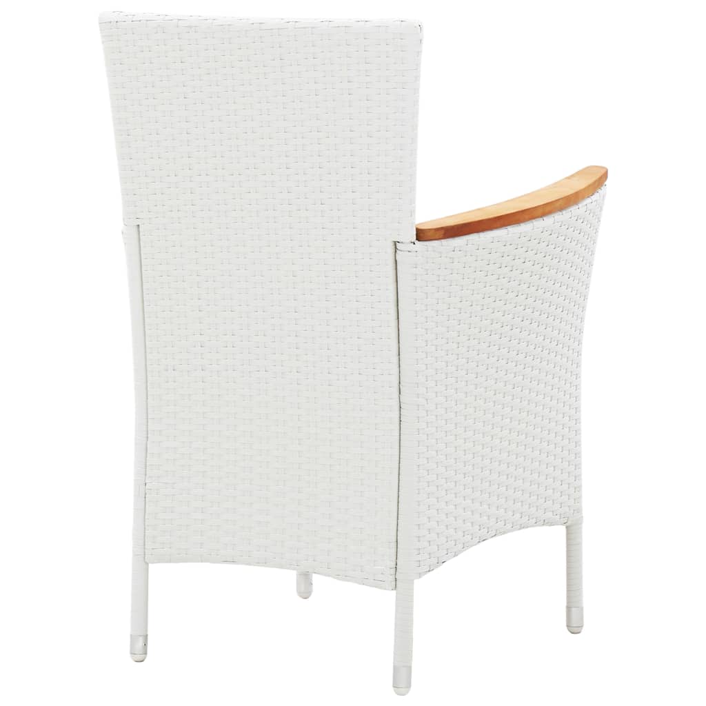 Set da Pranzo da Giardino 5 pz in Polyrattan Bianco 45982